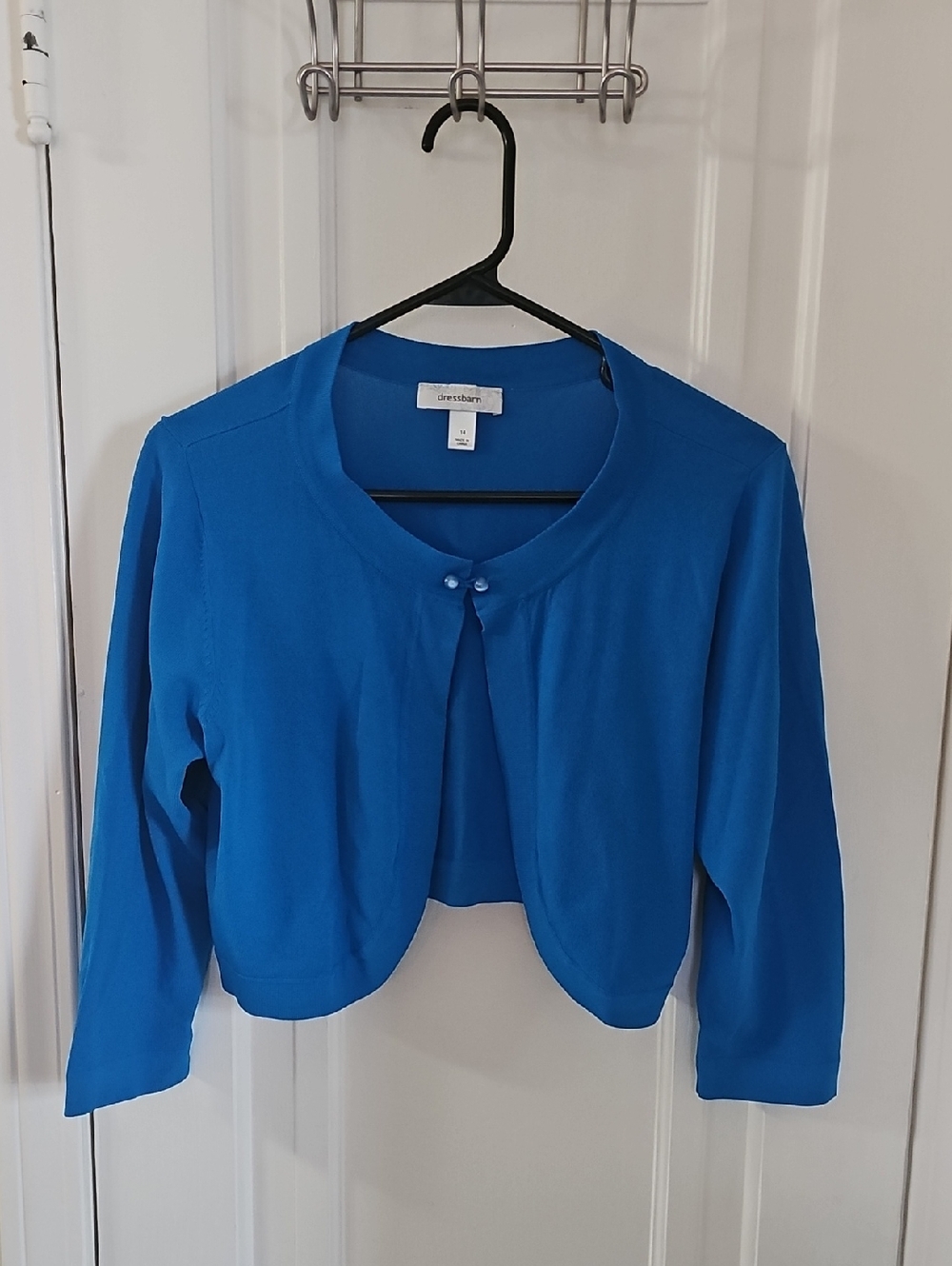Dress Barn Royal Blue Cropped Shrug Jacket